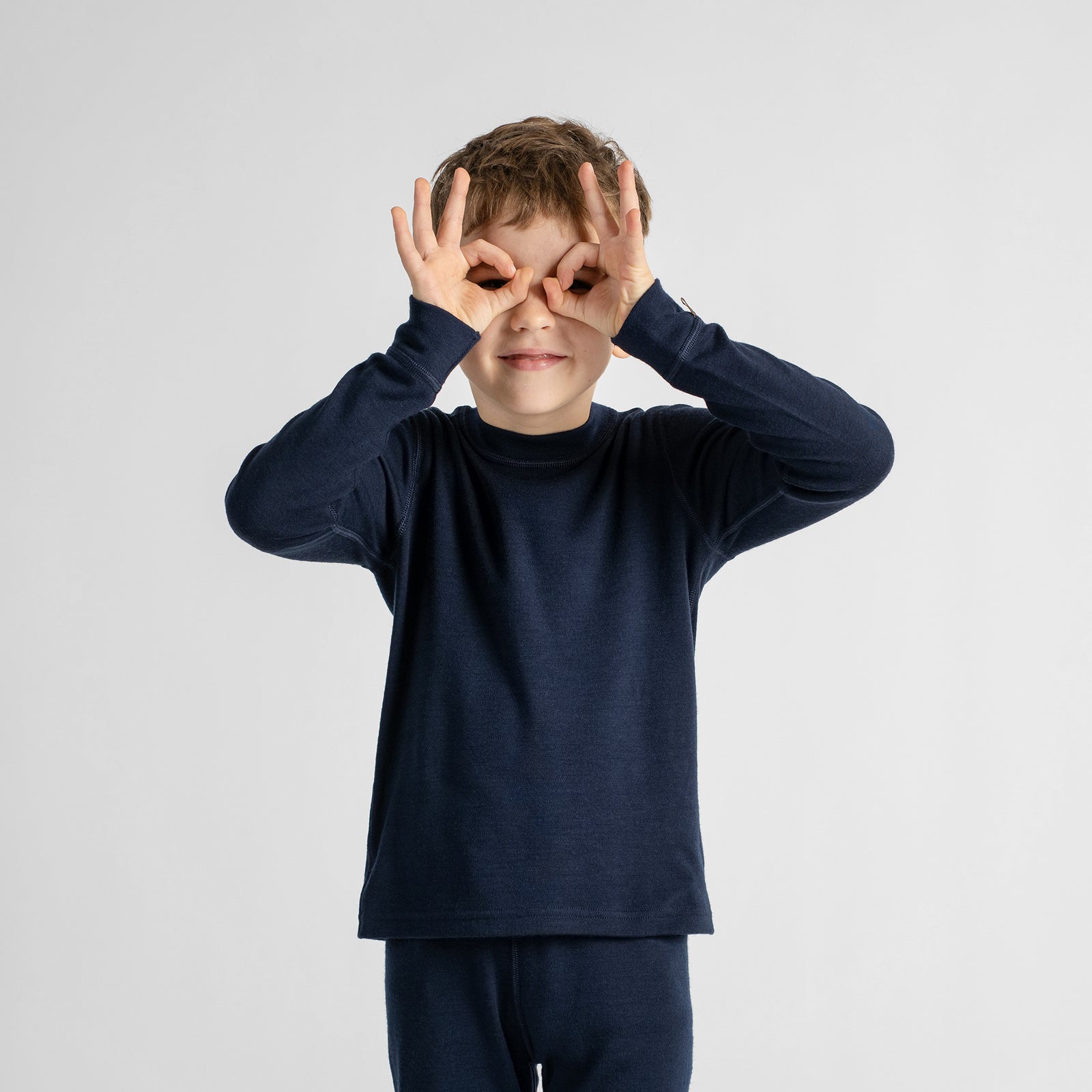 Thermo-Langarmshirt für Kinder 250 Marineblau
