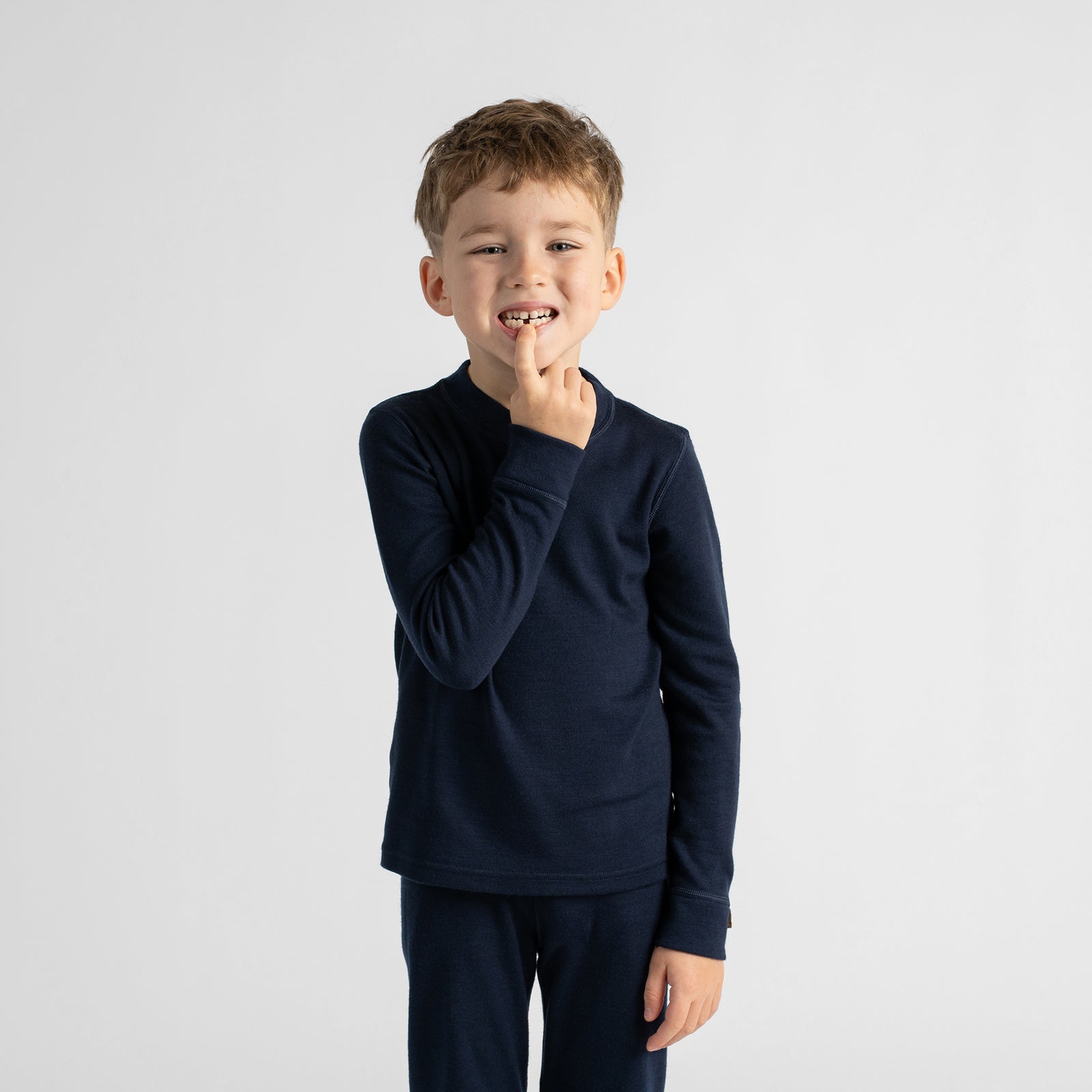 Thermo-Langarmshirt für Kinder 250 Marineblau