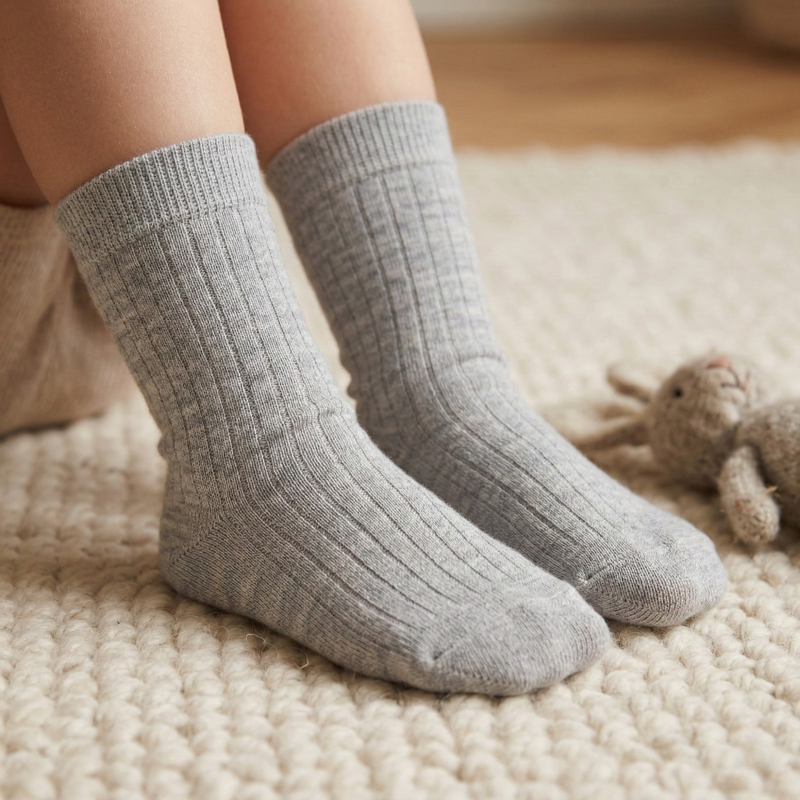 The Menique merino rib crew socks for kids in all colors.