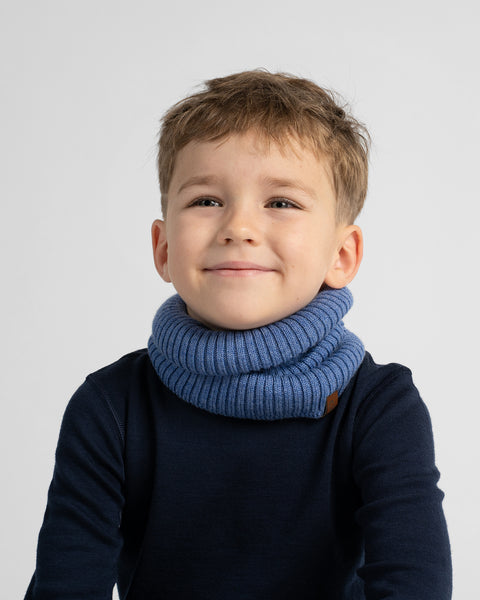 Gerippter Schlauchschal für Kinder aus 100% Merinowolle