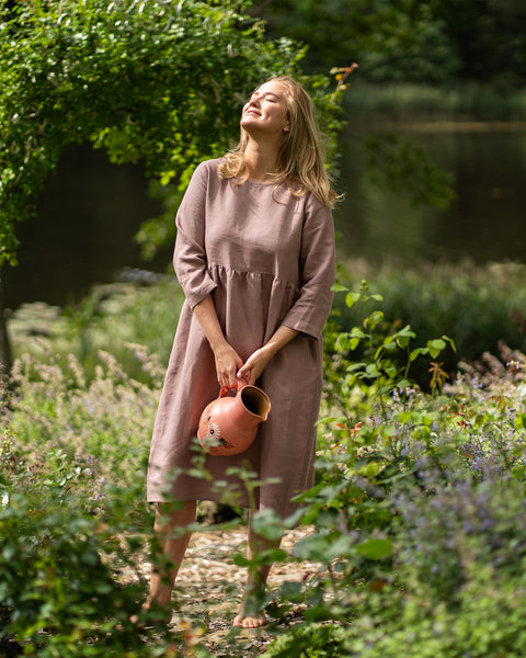 Smock-Kleid Lucy Verblasste Rose