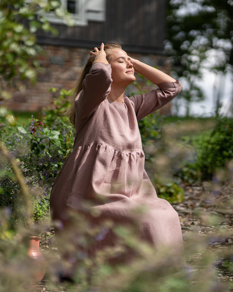 Smock-Kleid Lucy Verblasste Rose