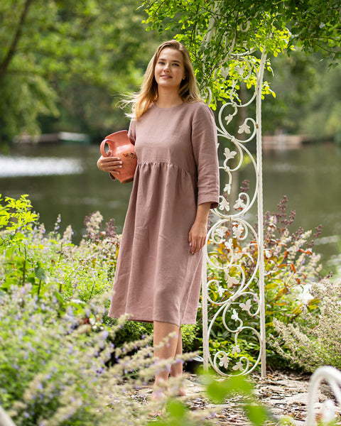 Smock-Kleid Lucy Verblasste Rose