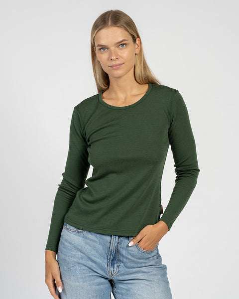 Women&#39;s 250 Thermal Long Sleeve Crew Dark Green