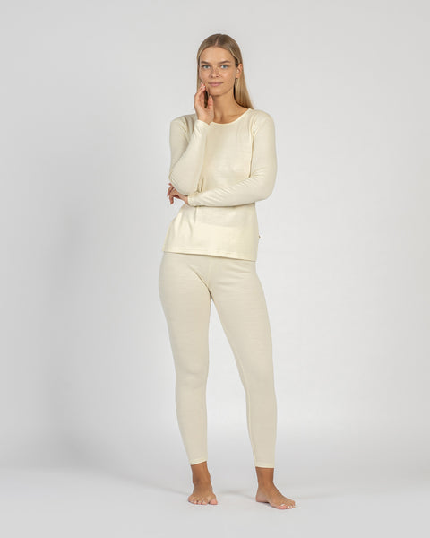 Women&#39;s 250 Long Sleeve &amp; Leggings 2-Piece Natural