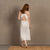 Linen Jewel Neck Dress Blaire pure white