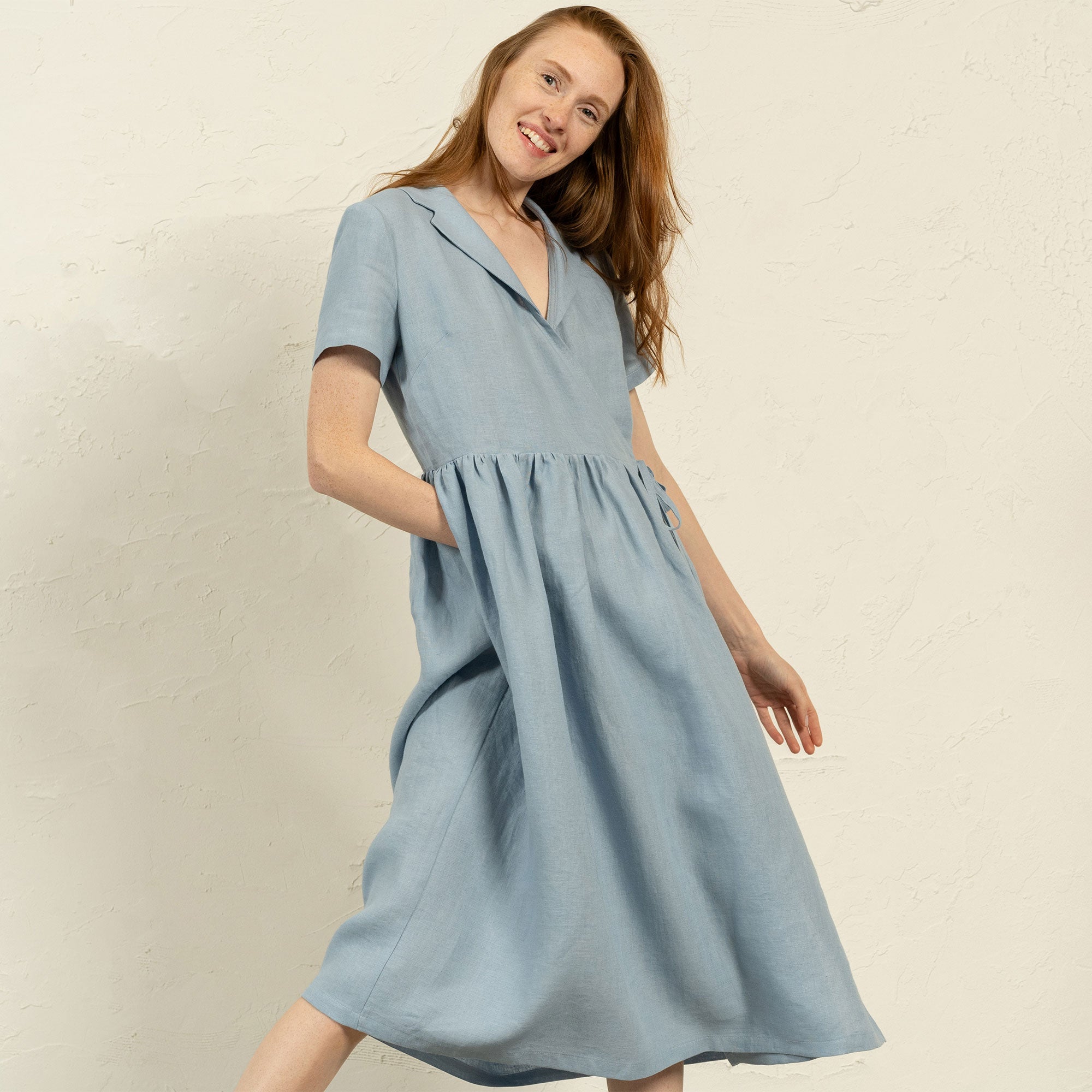 Collar Dress Phoebe in cloudy blue