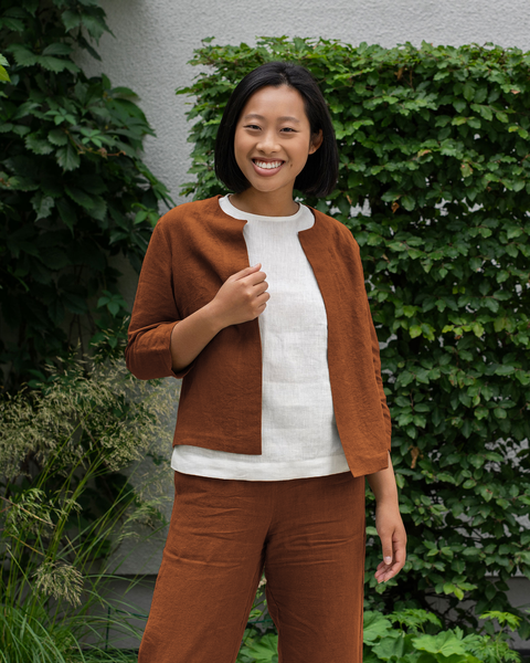 Leinen Lässiger Blazer Eden