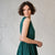 Linen Sleeveless Smock Dress Macie Dark Green Color