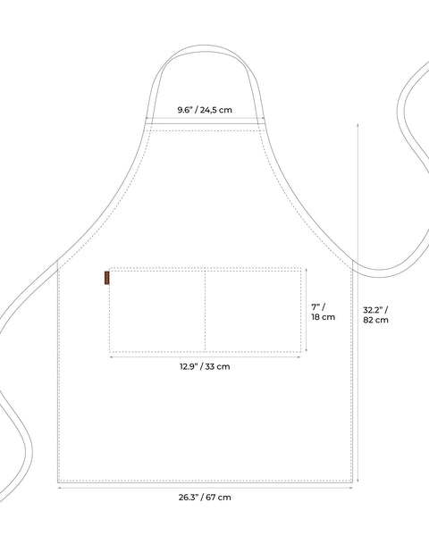 Leinen- &amp; Baumwoll-Schürze mit verstellbarem Träger