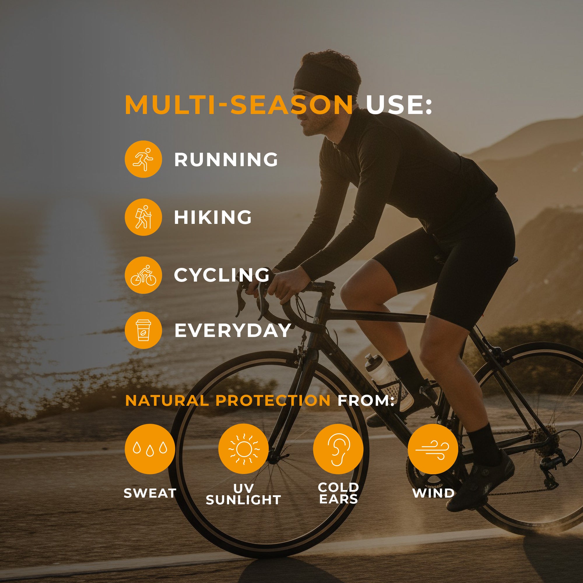 Herren Merino Stirnband Royal Cherry