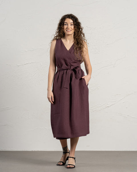 Linen Dress Macie Shadow Purple