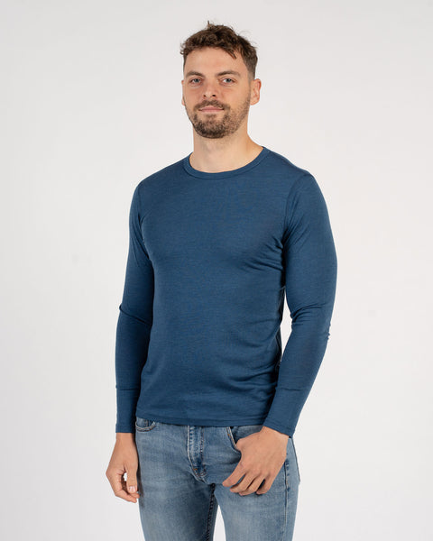 Men&#39;s 160 Thermal Long Sleeve Crew Denim