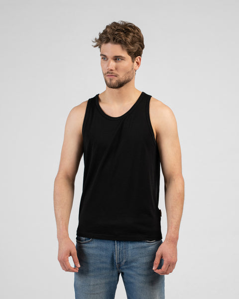 Herren Merino Tanktop Schwarz