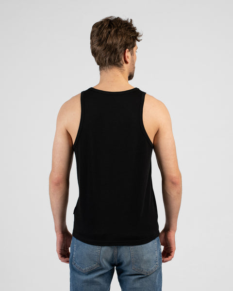 Herren Merino Tanktop Schwarz