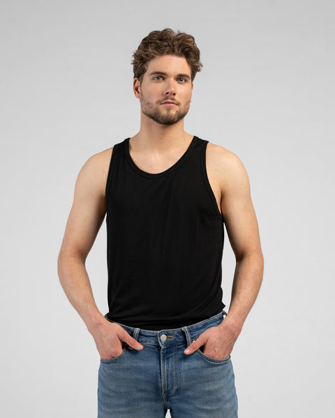 Herren Merino Tanktop Schwarz