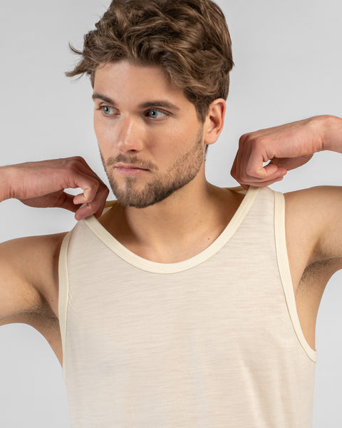 Herren Merino Tanktop Natur
