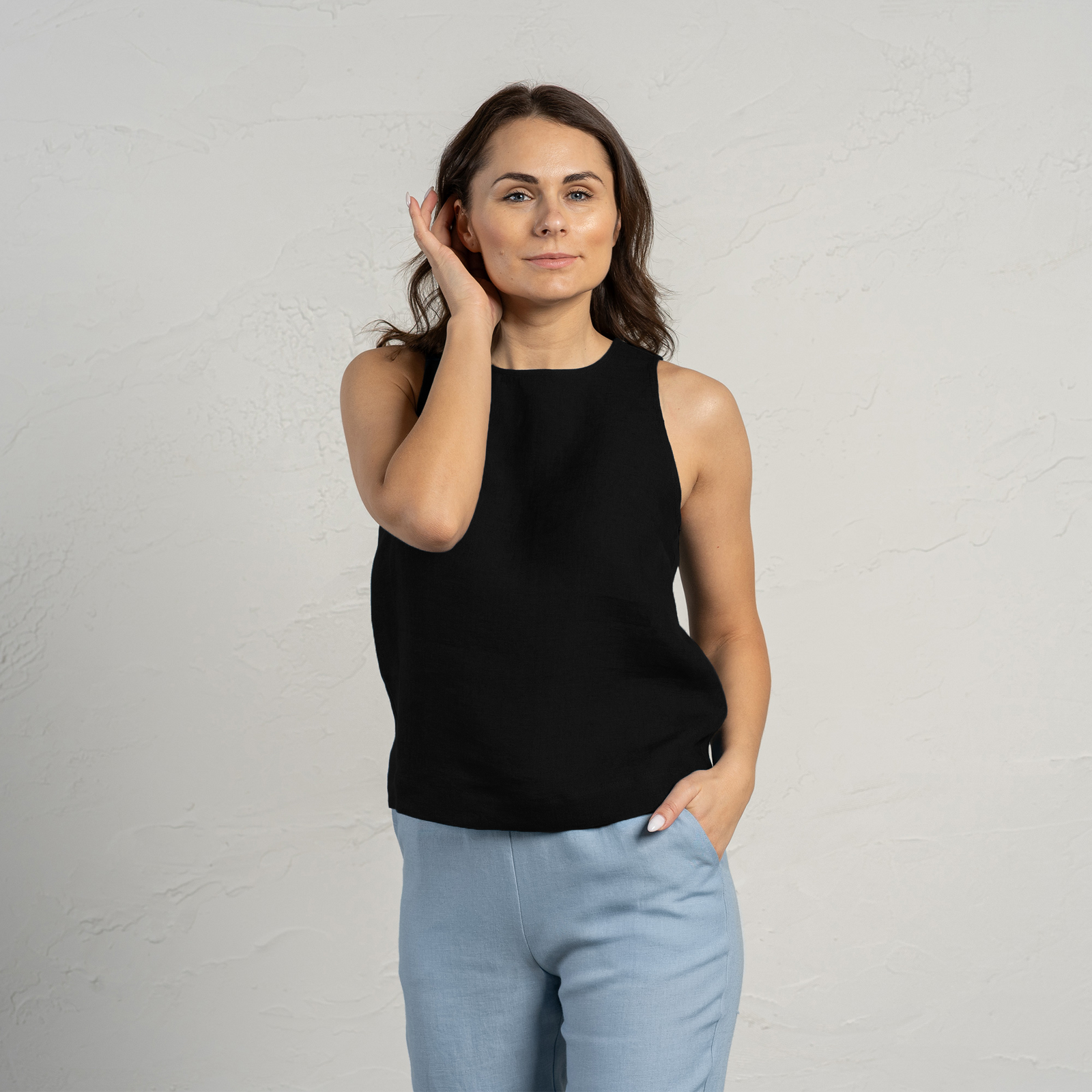 High Neck Top Nina Cloudy Blue