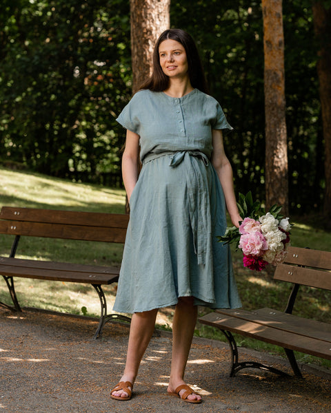 Kleid Brigit mit Knopfleiste vorne