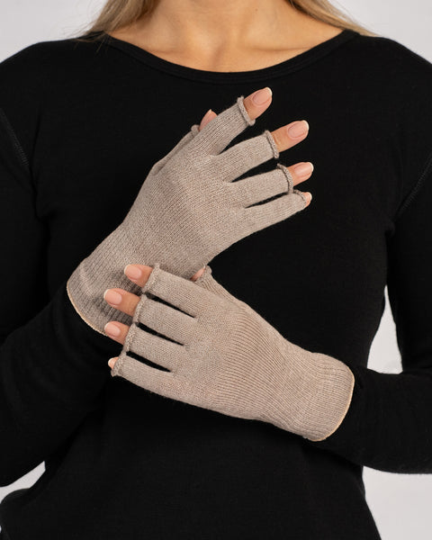 Damen Merinowolle Fingerlose Handschuhe ❤️ menique