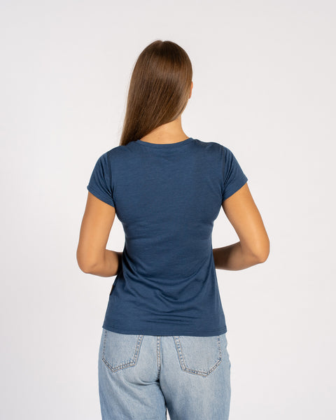 Damen Slim Fit V-Ausschnitt T-Shirt