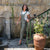 Linen Pinafore Jumpsuit Nicci Stone Green