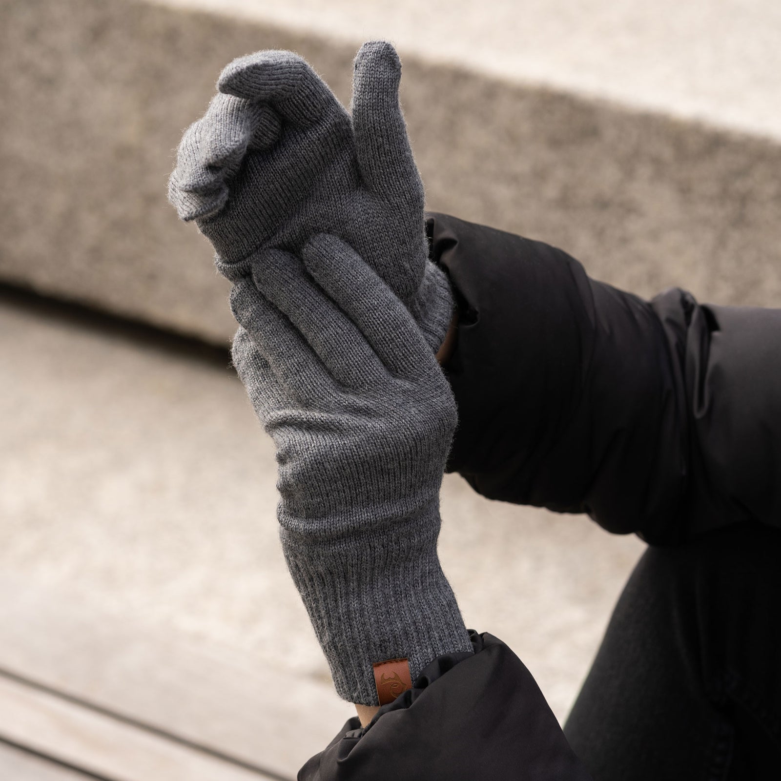 Women’s merino wool gloves, knitted warm winter accessory