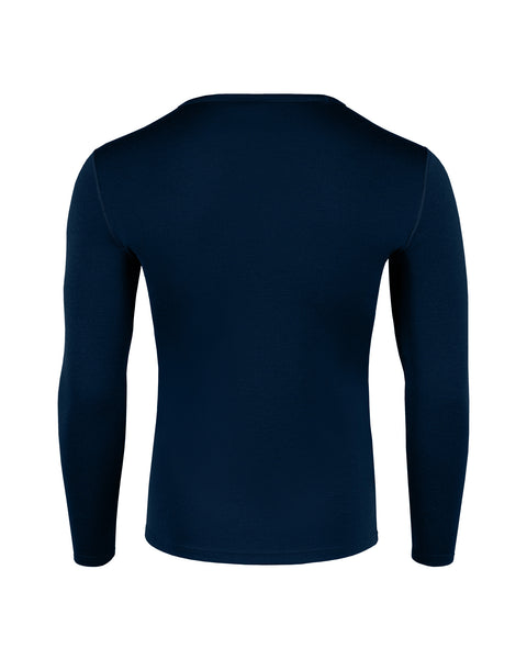 Men&#39;s Merino 250 Long Sleeve Crew Dark Blue Back