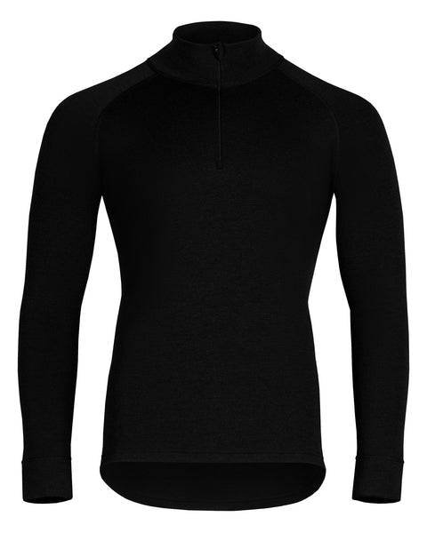 Men&#39;s 250 Zip Neck Top Black Front