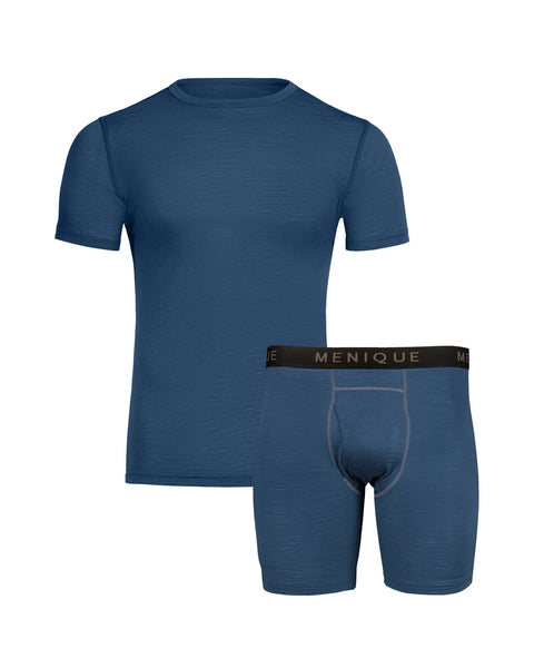 Herren T-Shirt &amp; Boxershorts 2-teilig Denim