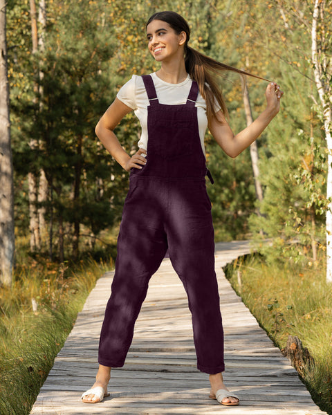 Leinen Latzhosen-Jumpsuit Nicci