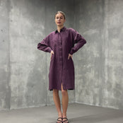 Leinen Oversize Hemdkleid Margo Shadow Purple 
