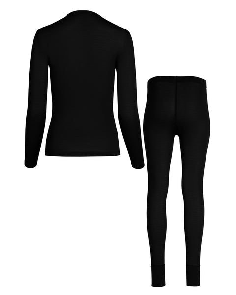 Women&#39;s 160 Long Sleeve &amp; Bottoms 2-Piece Black