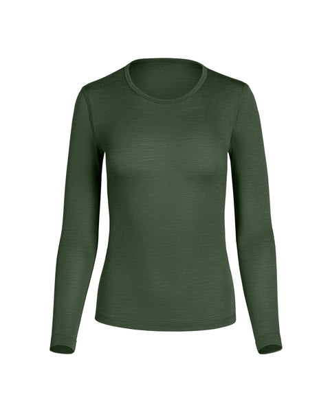 Women&#39;s 160 Thermal Long Sleeve Crew Dark Green