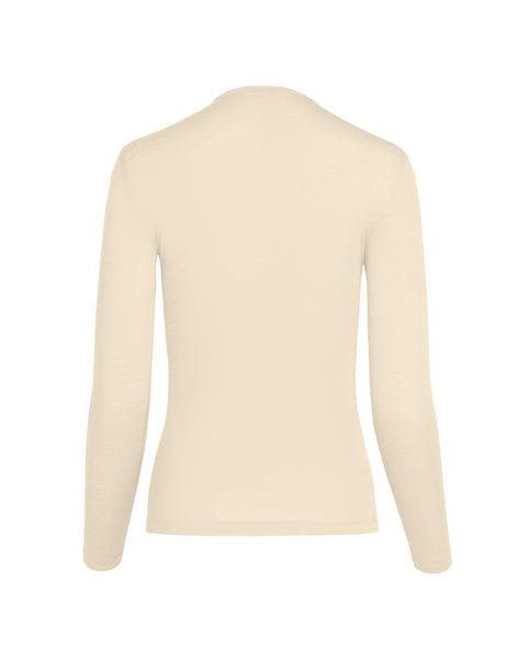 Damen 160 Thermo Langarmshirt Rundhalsausschnitt Naturfarben