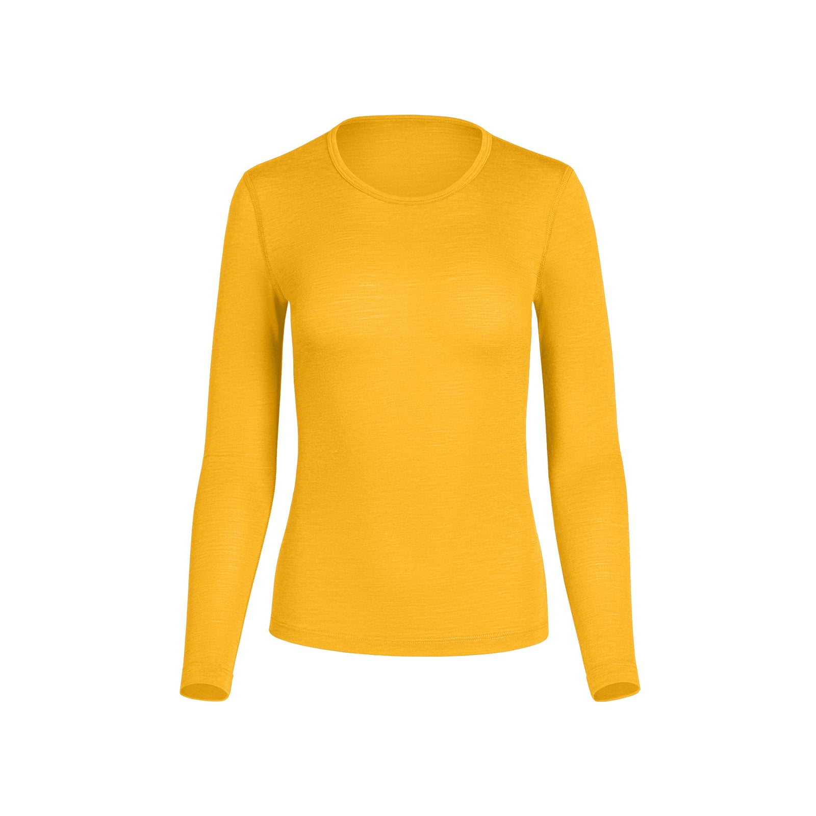 Damen 160 Thermo Langarmshirt Rundhalsausschnitt Gelb