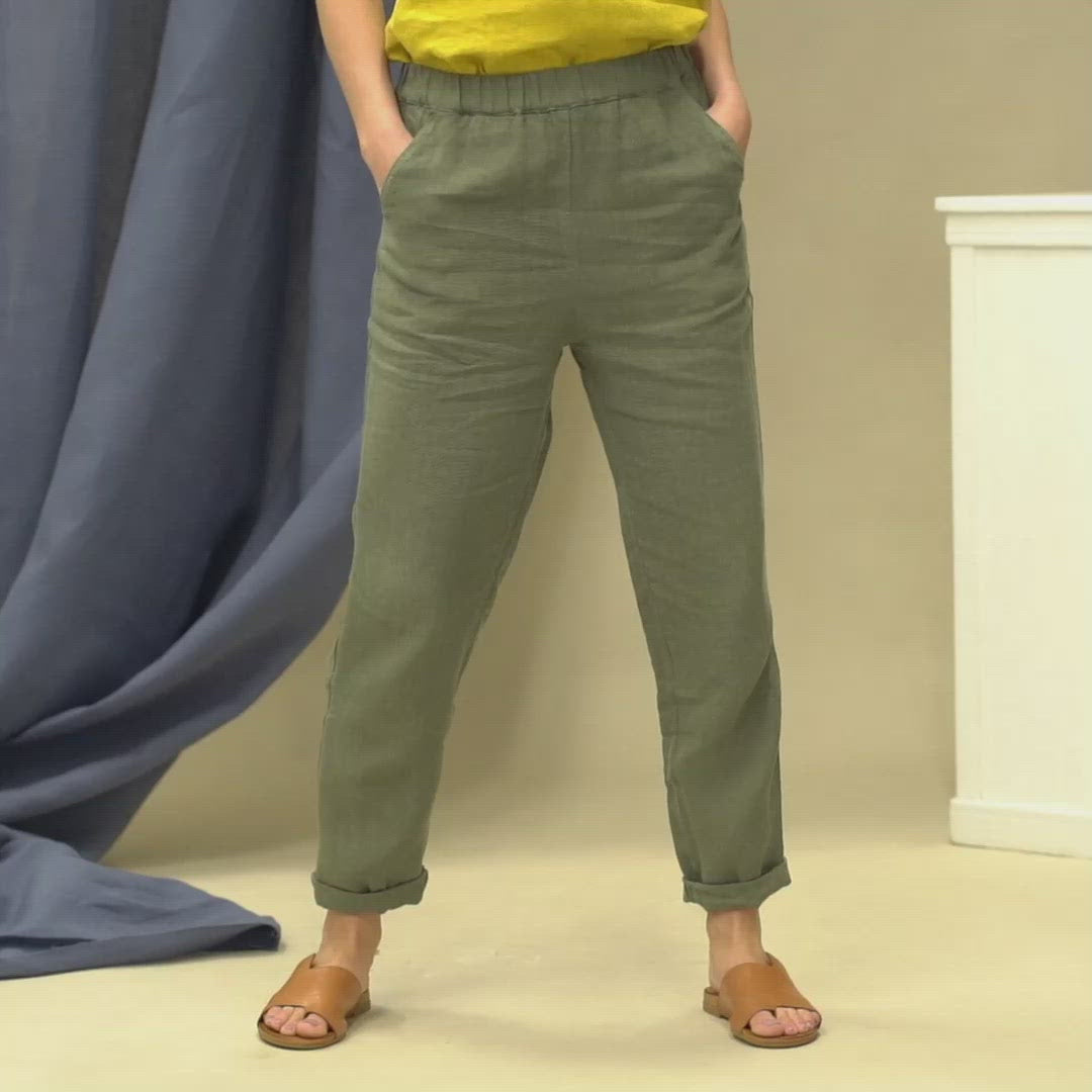 Leinenhose Dakota Stone Grün 