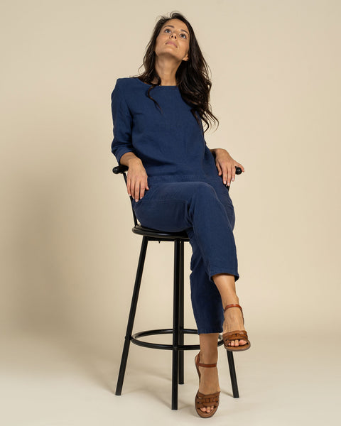 Langarmbluse &amp; Hose 2-teilig Sturmblau