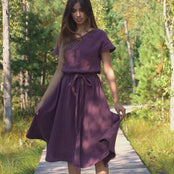 Kleid mit Knopfleiste vorne Brigit Shadow Purple 