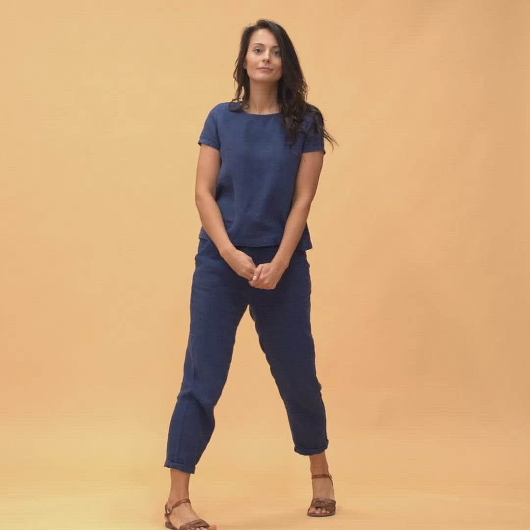 Emma & Dakota Linen Matching Set Storm Blue