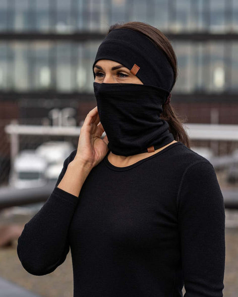 Women&#39;s Headband and Gaiter Set Black