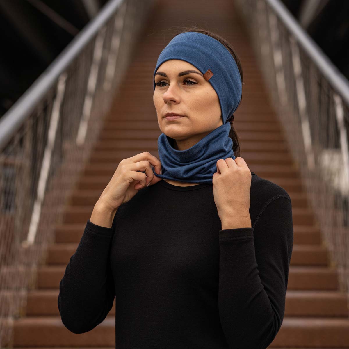 Women's Headband and Gaiter Set Denim