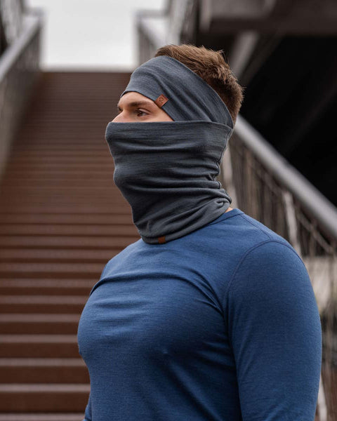 Men&#39;s Headband and Gaiter Set Perfect Grey