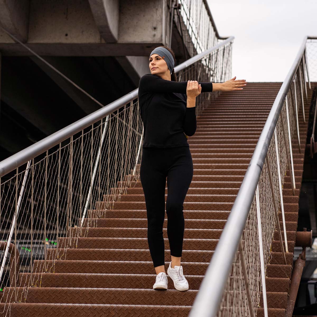 Damen Merino Stirnband Perfektes Grau 